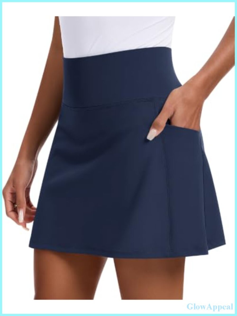 Women's Golf Skort with Pockets, High Rise Tennis Skirt with Built-in Shorts